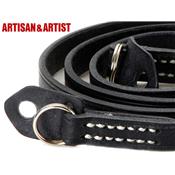 Courroie en cuir noir Artisan & Artist ACAM-200