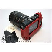 Etui Luxecase en cuir d'Italie rouge pour Canon EOS/M