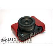 Etui Luxecase en cuir d'Italie rouge pour Canon EOS/M