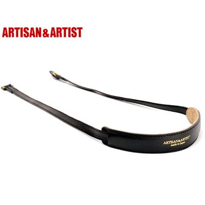 Courroie en cuir noir Artisan & Artist ACAM-255A