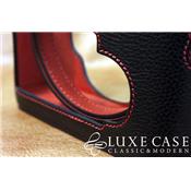 Etui Luxecase en cuir noir avec piqûres rouges pour Leica M8/M9