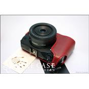 Etui Luxecase en cuir d'Italie rouge pour Canon EOS/M