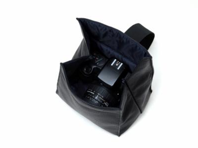 Pochette de rangement Artisan & Artist ACAM-78 en cuir noir