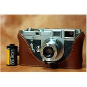 Etui Luxecase en cuir marron clair pour Leica M3 double armement et MP3
