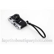 Dragonne Gordy's strap en cuir noir, laçage noir